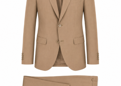 Abito beige monopetto in fresco lana
